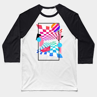 Vaporwave Paper Boat Baseball T-Shirt